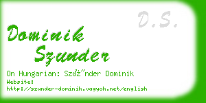 dominik szunder business card
